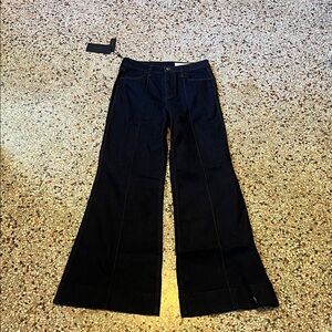 Rag & Bone Wide-Leg Skylar high rise trouser Jean dark blue denim